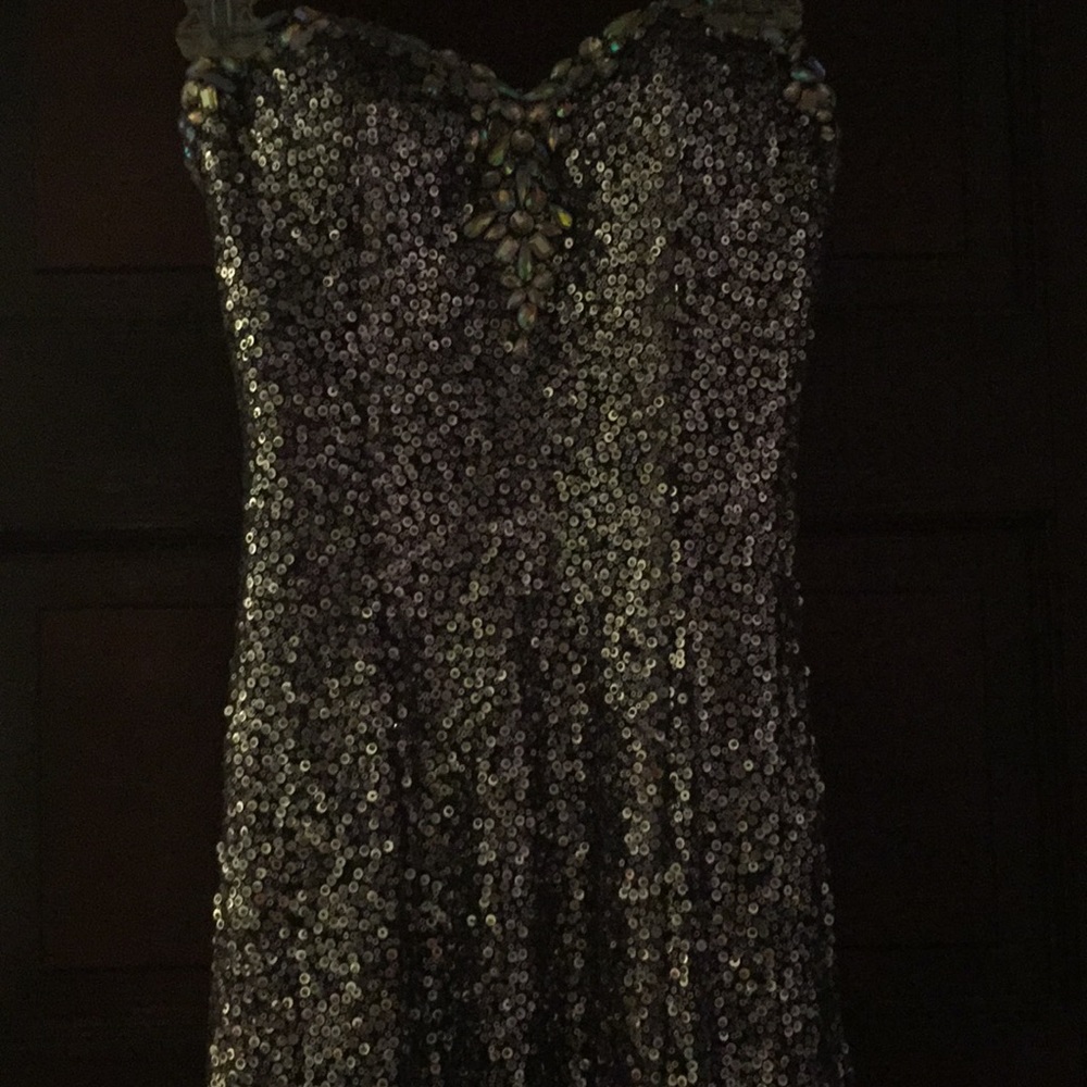Silver Sequin Prom Dress